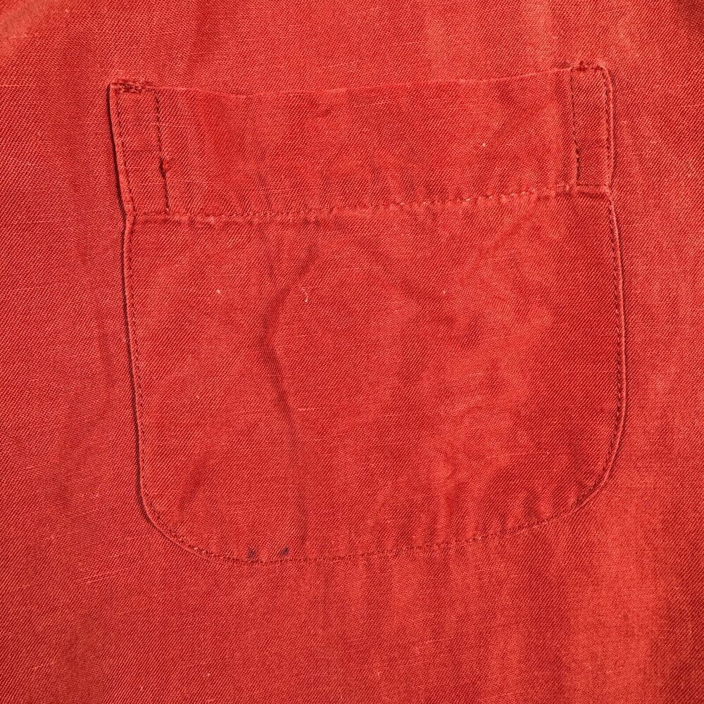 Cremieux Camp Shirt Mens Large Red Pink Loop Collar Silk Linen Short Sleeve - Picture 6 of 11